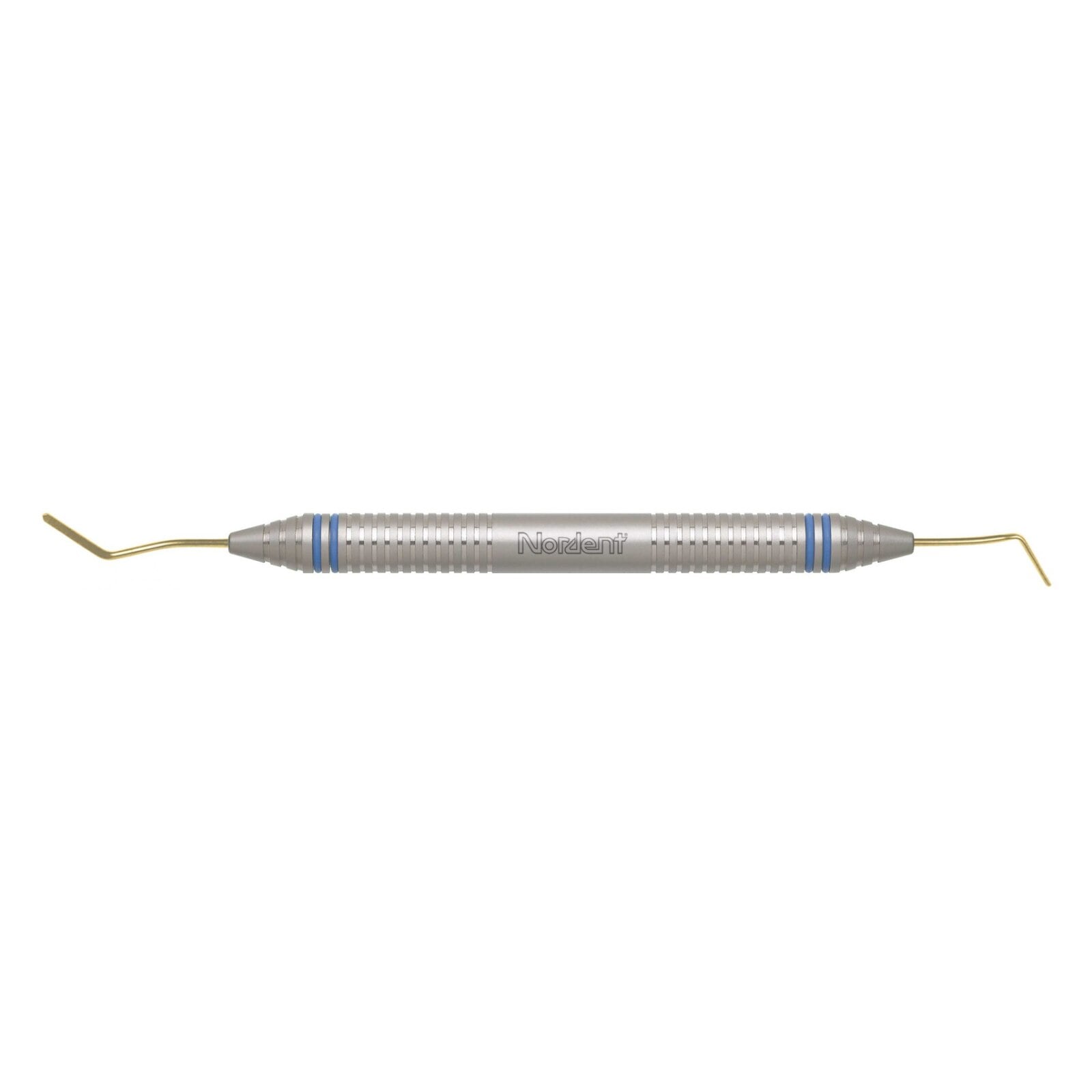 Nordent #37 Composite Placement Instrument, Double End, Double Paddle, Titanium Nitride Coated, DuraLite ColorRings Handle, Stainless Steel, 37T