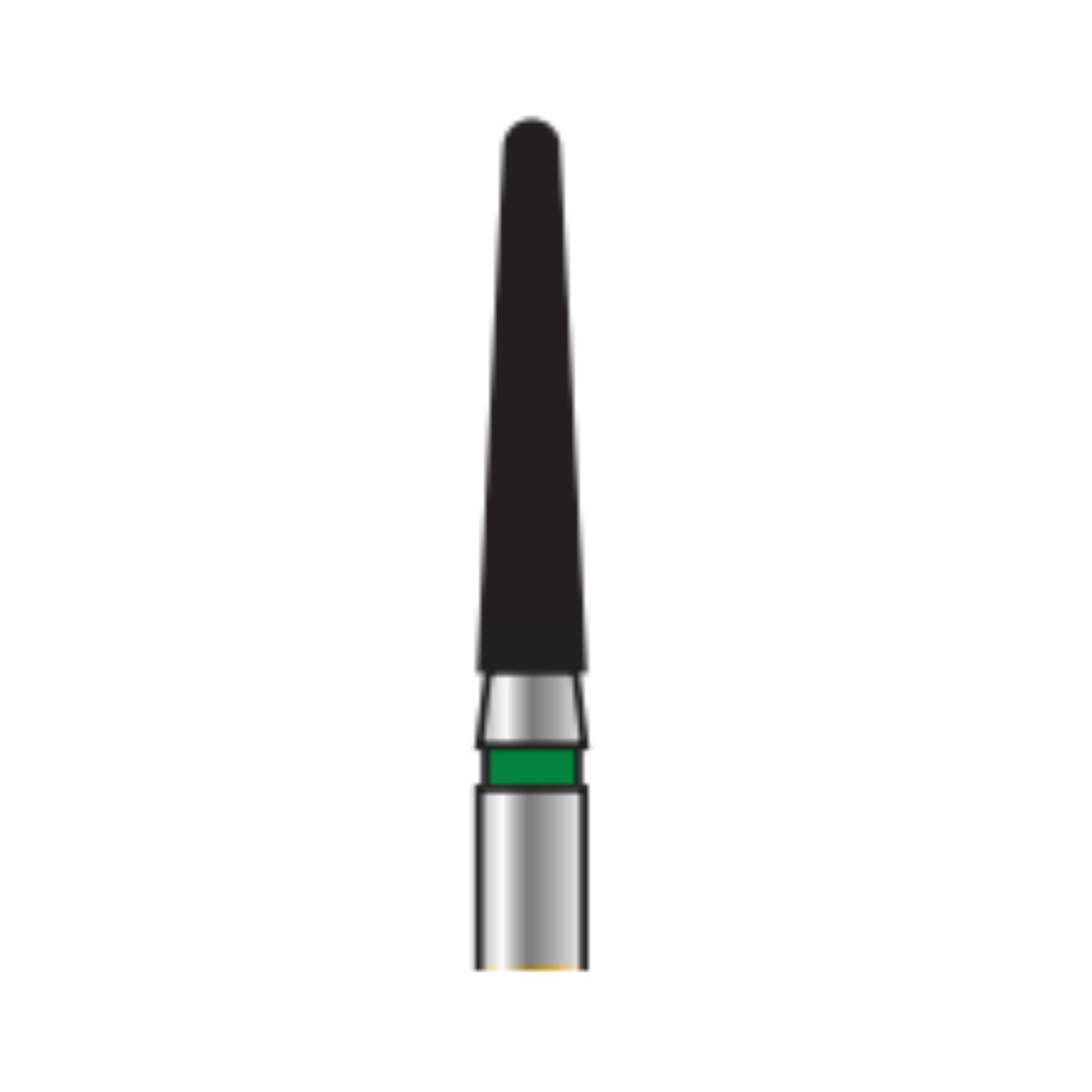Alpen x1 Single Use Diamond Bur, FG, Round End Taper, Extra Fine, #856-016, 1.6 mm Diameter, 8.0 mm Length, Yellow, 25/Pkg, X856EF016