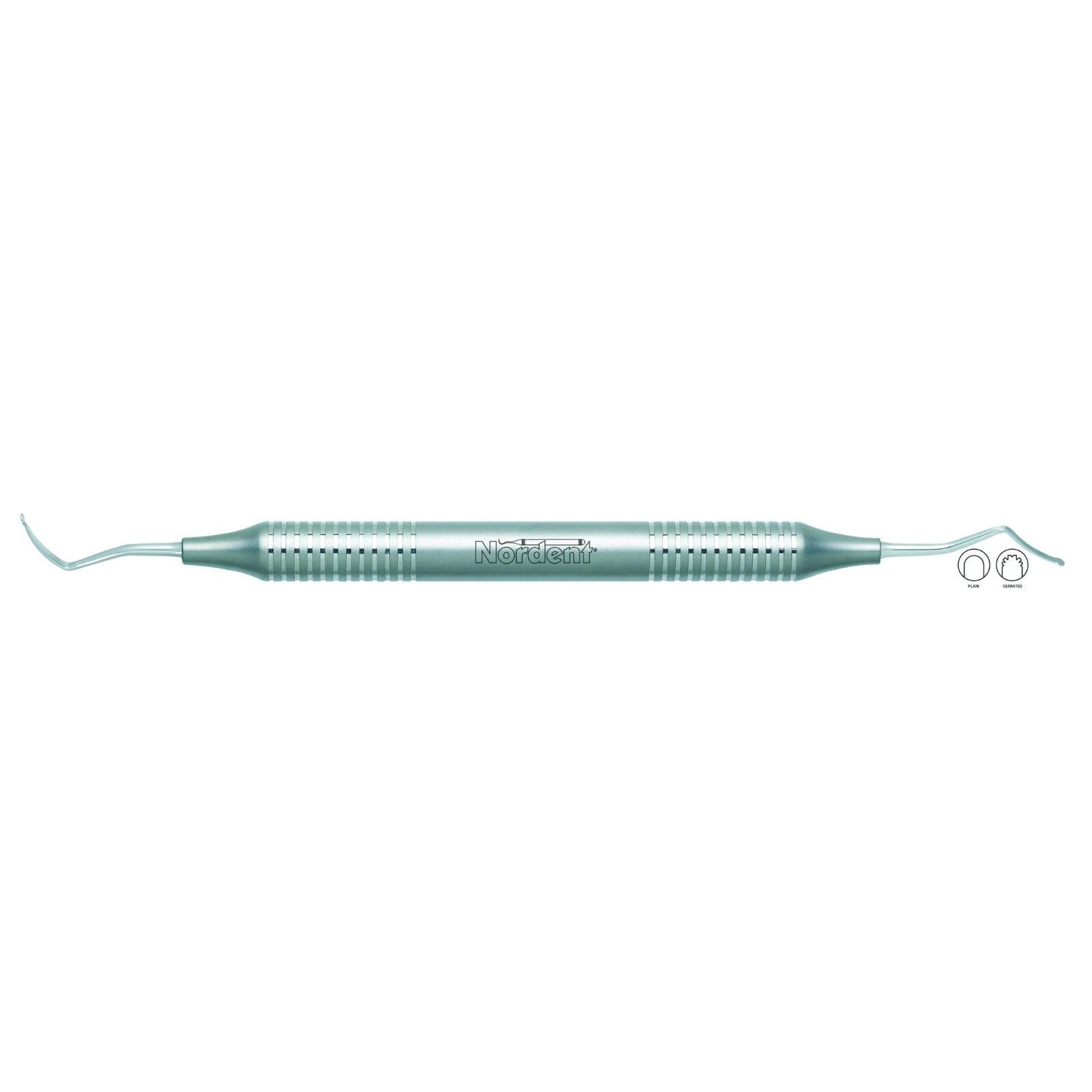 Nordent #222 Gingival Cord Packer, Double-End, Serrated Anatomical Tips, DuraLite Round Handle, REGPNS222