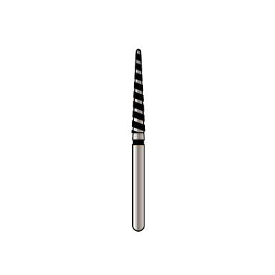 Alpen x1 TurboCut Single-Use Diamond Bur, FG, Round End Taper, #856L-018, 1.8 mm, Super Coarse, 25/Pkg, X856LTC018