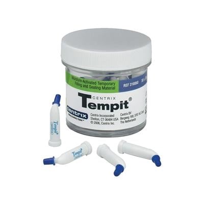 Centrix Tempit Moisture-Activated Temporary Filling and Sealing Material, Prefilled Tips, 0.35 g, 30/Jar, 310060