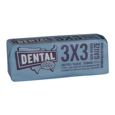 Dental City 3x3 4-Ply Non-Woven Gauze Sponges, 35 gsm, Non-Sterile, 4000/Case