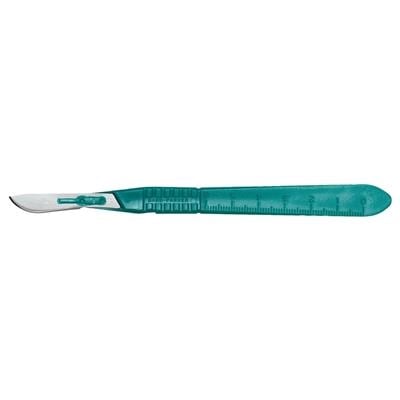 Bard-Parker Disposable Standard Scalpel, Sterile, #12B Stainless Steel Blade, 10/Box, 371613