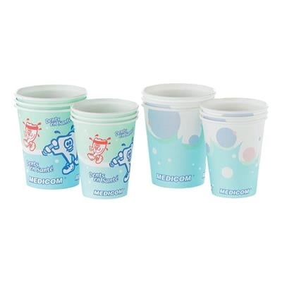 Medicom Poly-Coated Paper Cups, 4oz, Healthy Teeth Design, 1000/Case, 114-CH