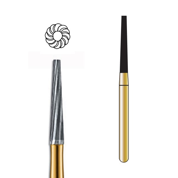 Pac-Dent FG #7204 12-Blade Taper Finishing and Trimming Carbide Bur, Package of 10