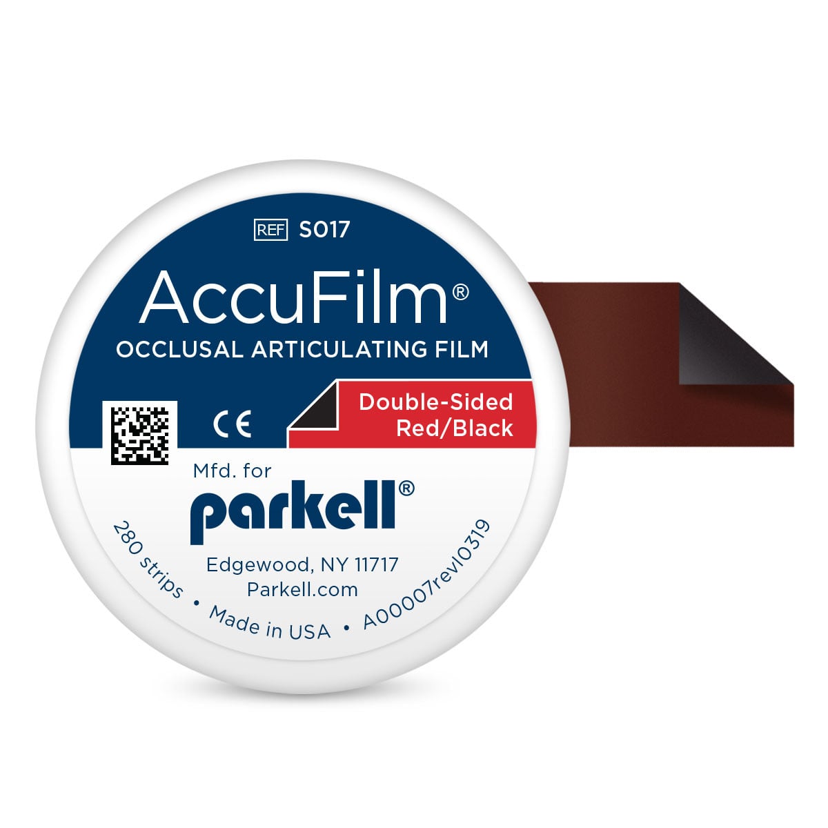 AccuFilm II Double-Sided Red/Black Articulating Film, 280/Box, 3.5" x 0.875", 21 Microns, S017