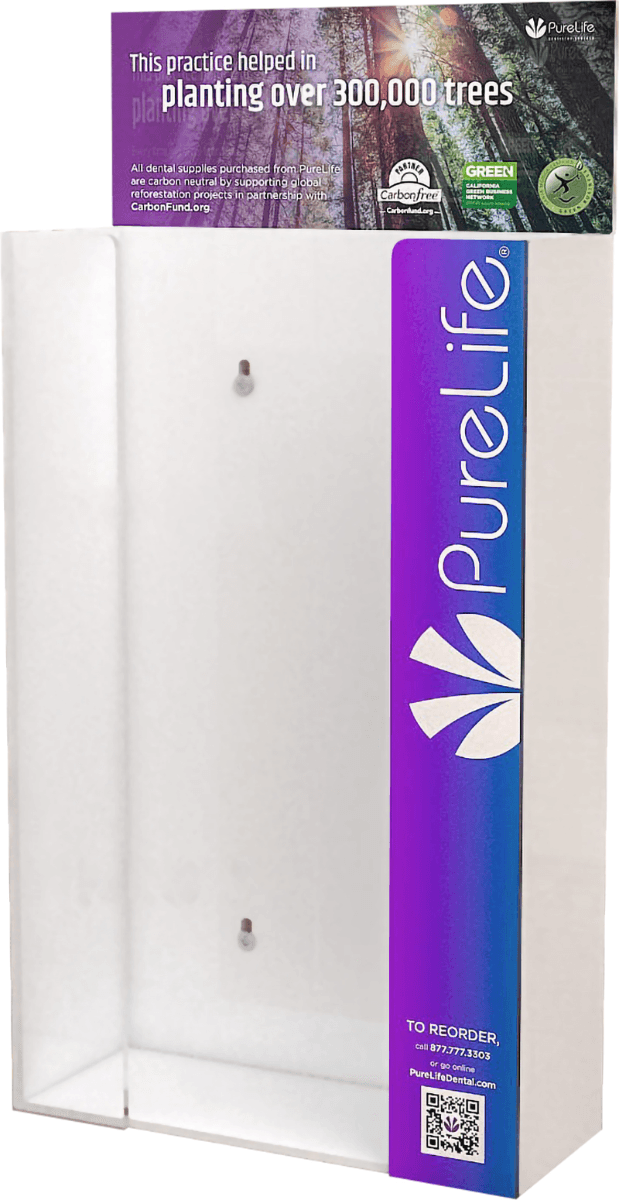 PureLife Acrylic Glove Box Holder, Triple Capacity, Horizontal, 9.5" x 4" x 19", Removable Backsplash, Wall/Cabinet Mount