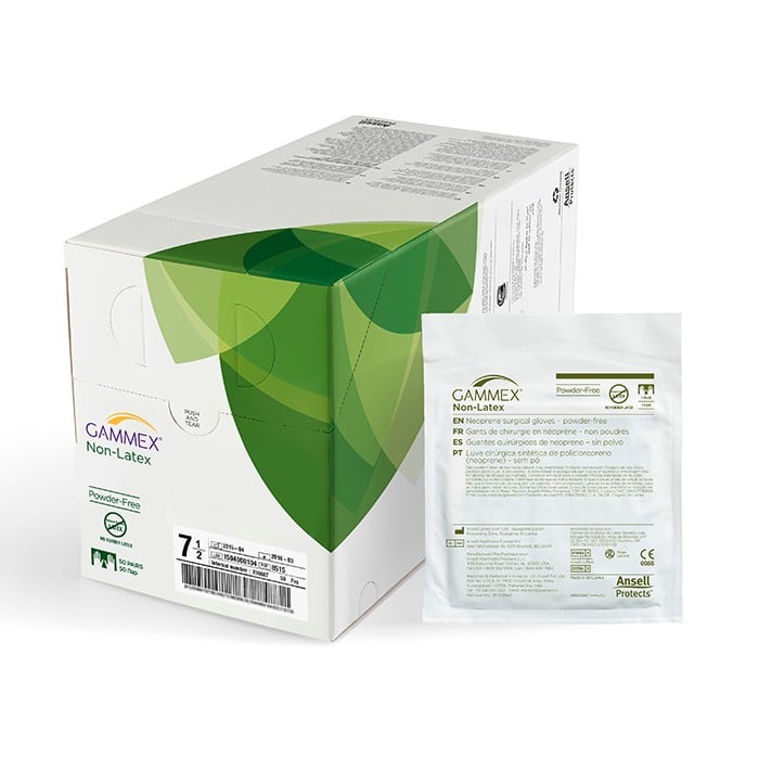 Gammex® Neoprene Non-Latex Powder-Free Sterile Surgical Gloves, Size 8, 50 Pairs/Box