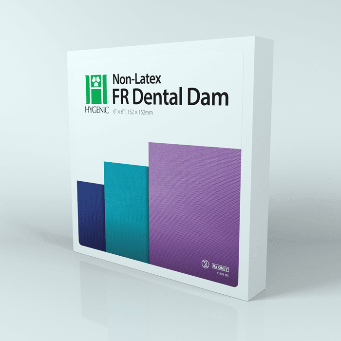 Hygenic FR Dental Dam, Non-Latex, 6" x 6", Green, 30/Box
