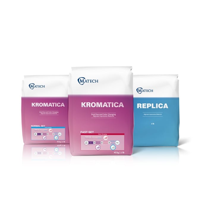 Kromatica Color-Changing Dust-Free Alginate Impression Material, Normal Set, Cherry Flavor, 20 lb Pack