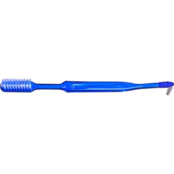 OraLine Inter-Ortho Toothbrush, 38-Tuft V-Trim Orthodontic Head with Interdental Brush, Assorted, Individually Wrapped, 72/Box