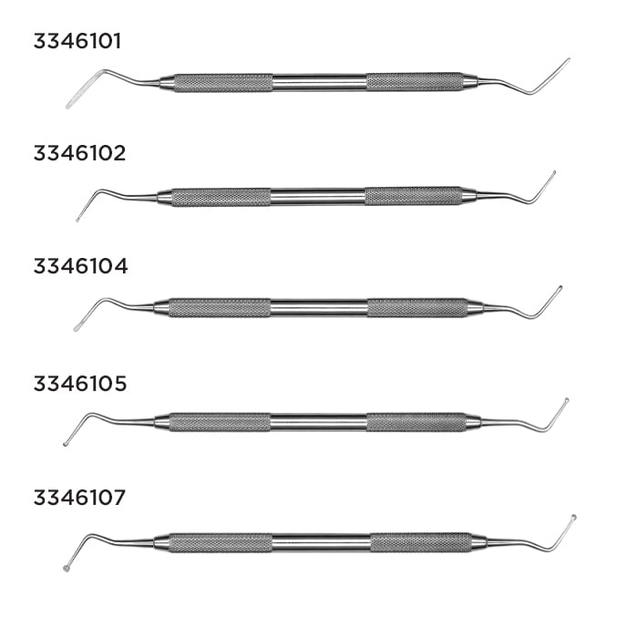 Hu-Friedy Endodontic Excavator, Double-Ended, 33L, #41 Round Handle, 2.0 mm, Stainless Steel, EXC33L