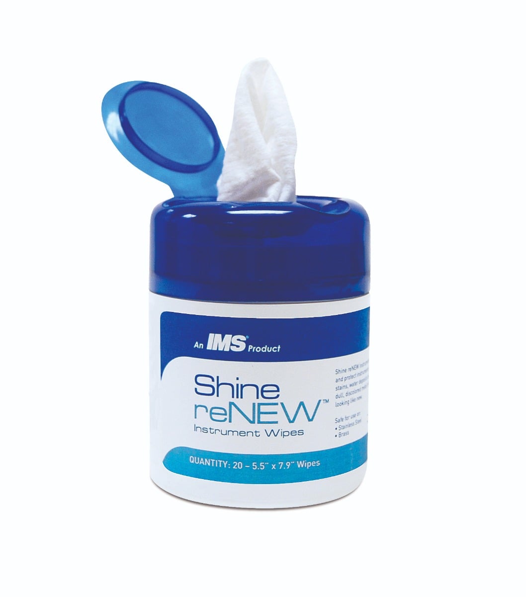 Hu-Friedy Shine reNEW Stain & Rust Remover Instrument Wipes, 20/Canister, IMS-1455