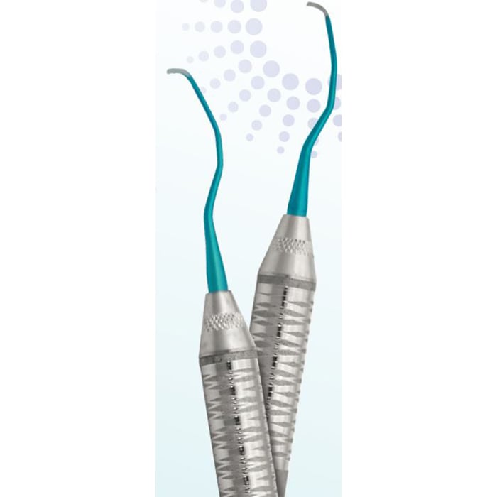 Hu-Friedy Titanium Implant Scaler, Double End, Angled, 204SD, Teal