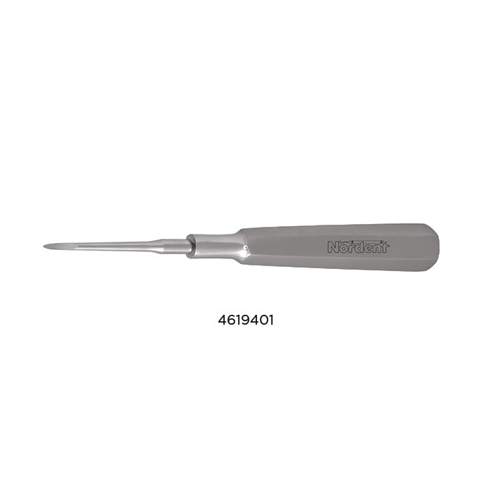 Nordent Root Tip Pick, Single-Ended, Heidbrink #1 (Straight), Serrated, Stainless Steel, ER1/189