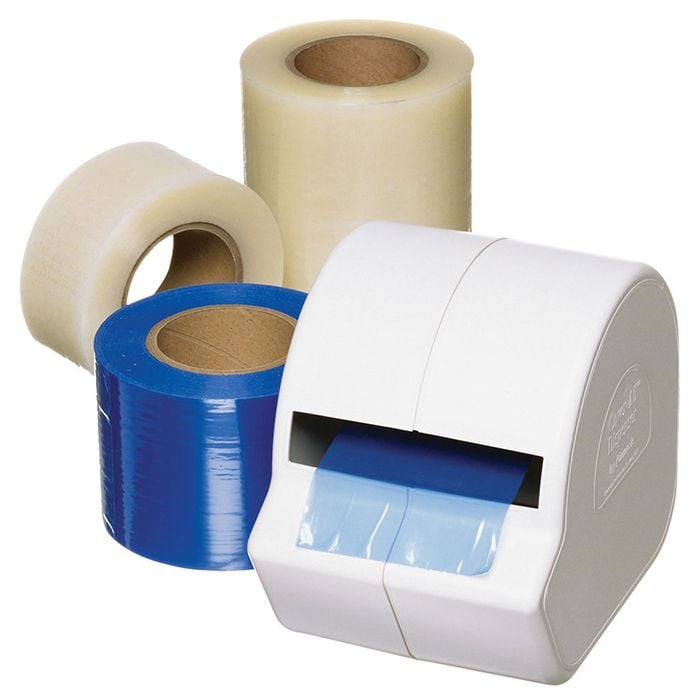 Pinnacle Cover-All Barrier Film Dispenser, 4" x 6", White, AD100