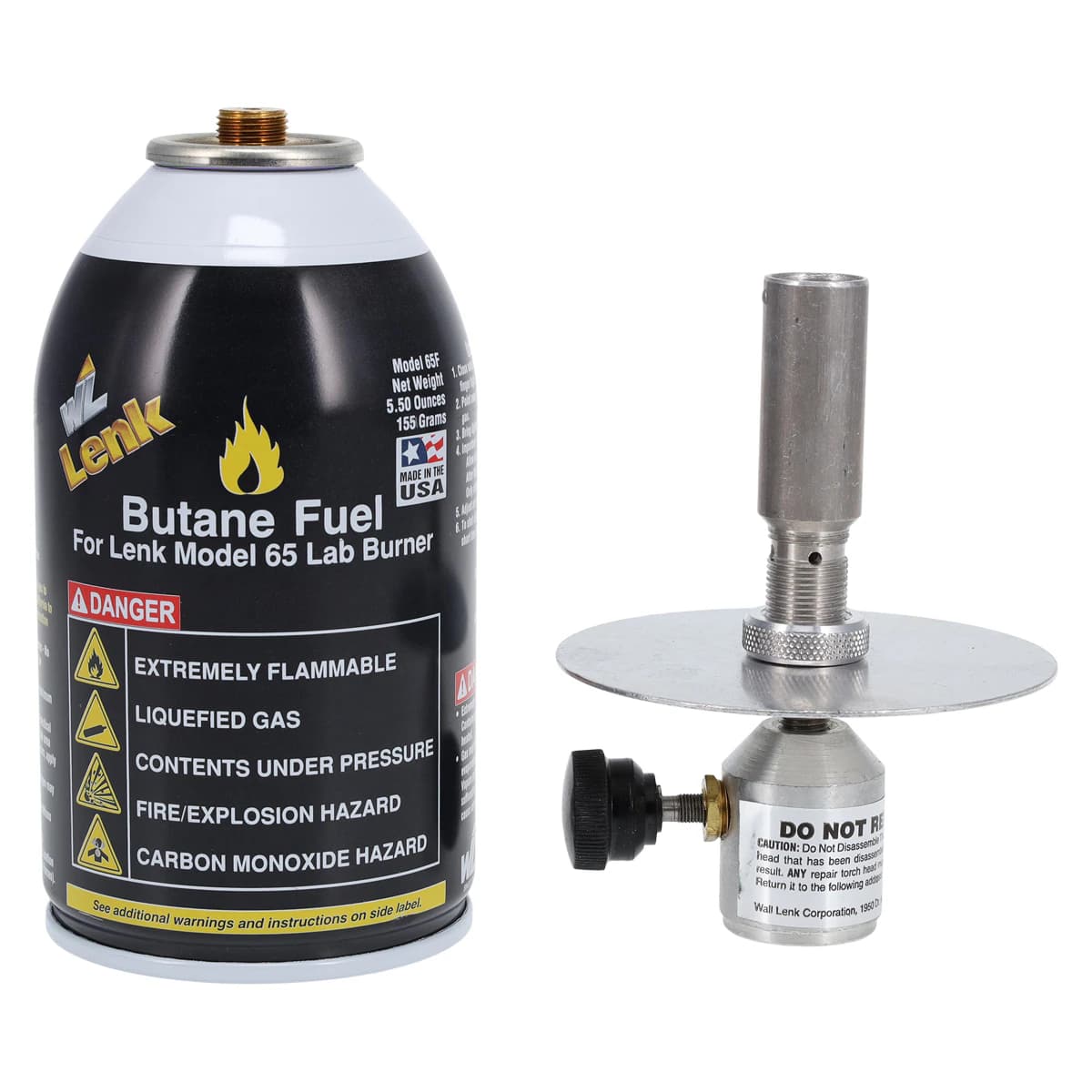 Wall Lenk Model 65 Butane Laboratory Burner with Fuel, 1 Burner Head & 1 Butane Fuel Refill - Laboratory Burner with Fuel, Model 65, 1 Burner Head & 1 Butane Fuel Refill - Image 1