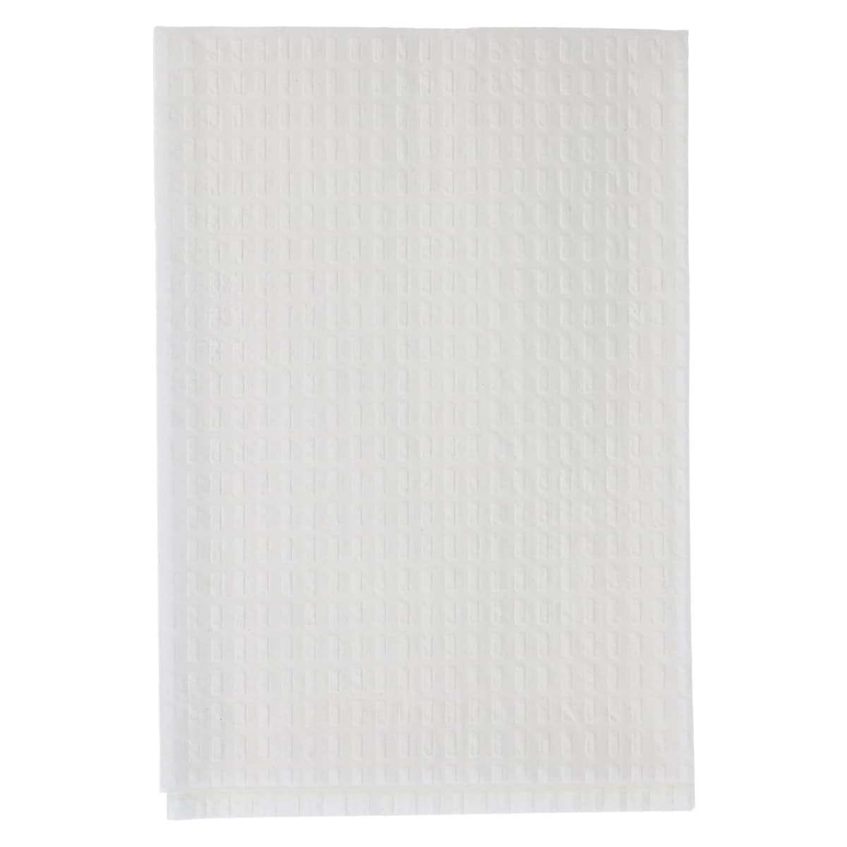 Tidi Products All Tissue 3-Ply Tissue Patient Bib/Towel, 13" x 18", White, Waffle-Embossed, 500/Case, 918101 - All Tissue Bib 13x18 3Ply - Image 1
