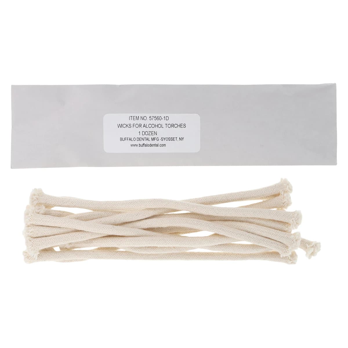 Buffalo Dental Alcohol Torch Replacement Wicks, 7" Long, 12/Pkg, 57560-1 - Alcohol Torch WIck 12Pk - Image 1