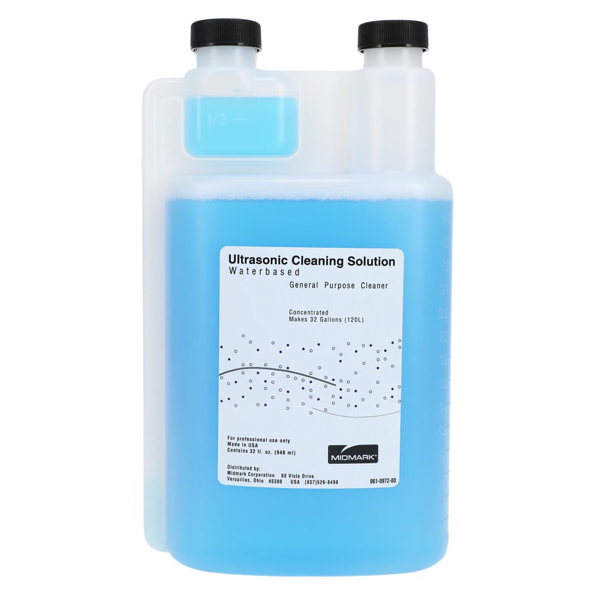 Midmark General Purpose Ultrasonic Cleaner Solution, 32 oz Bottle - Ultrasonic Cleaners Solution General Purpose Cleaner, 32 oz Bottle - Ultrasonic Cleaners Solution General Purpose Cleaner, 32 oz Bottle - Image 1