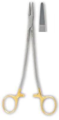 Miltex Sarot Needle Holder, Serrated Jaw, 7-1/4" (18.4 cm), Tungsten Carbide Inserts - Sarot Needle Holder Serrated - Image 1