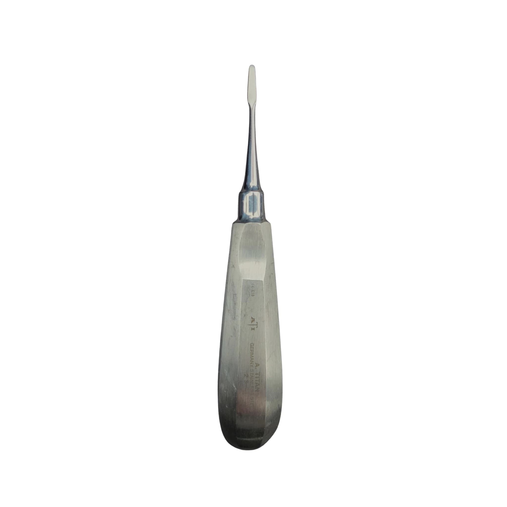 A. Titan Seldin Root Elevator #2S, Flat Tip, Single End, Stainless Steel, 16 cm - Seldin Root Elevator #2S - Image 1