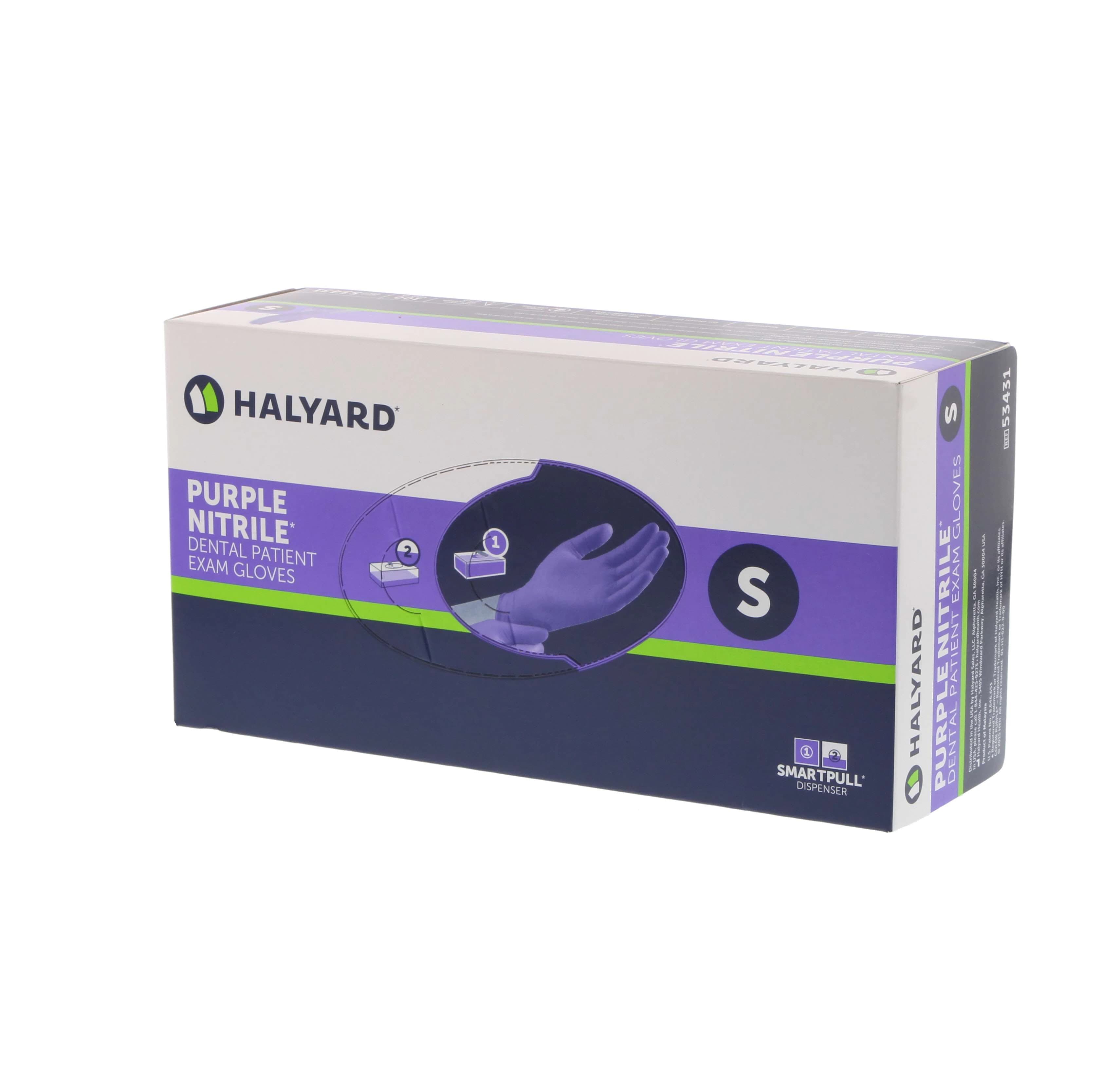 Halyard PURPLE NITRILE* Dental Exam Gloves, Powder-Free, Latex-Free, Textured, Small, Purple, 100/Bx, 53431 - PURPLE NITRILE* Exam Gloves Small Box of 100 - Image 1