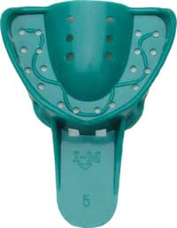 Vista Apex Disposable Plastic Impression Tray, #5 Small Upper, Perforated, Green, 12/Pk, 311005 - Disposable Plastic Impression Trays, # 5, Small, Upper, Green, 12/Pk, 311005 - Image 1