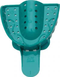 Vista Apex Disposable Plastic Impression Tray, #1 Large Upper, Green, Perforated, 12/Pk, 311001 - Disposable Plastic Impression Trays, # 1, Large, Upper, Green, 12/Pk, 311001 - Image 1