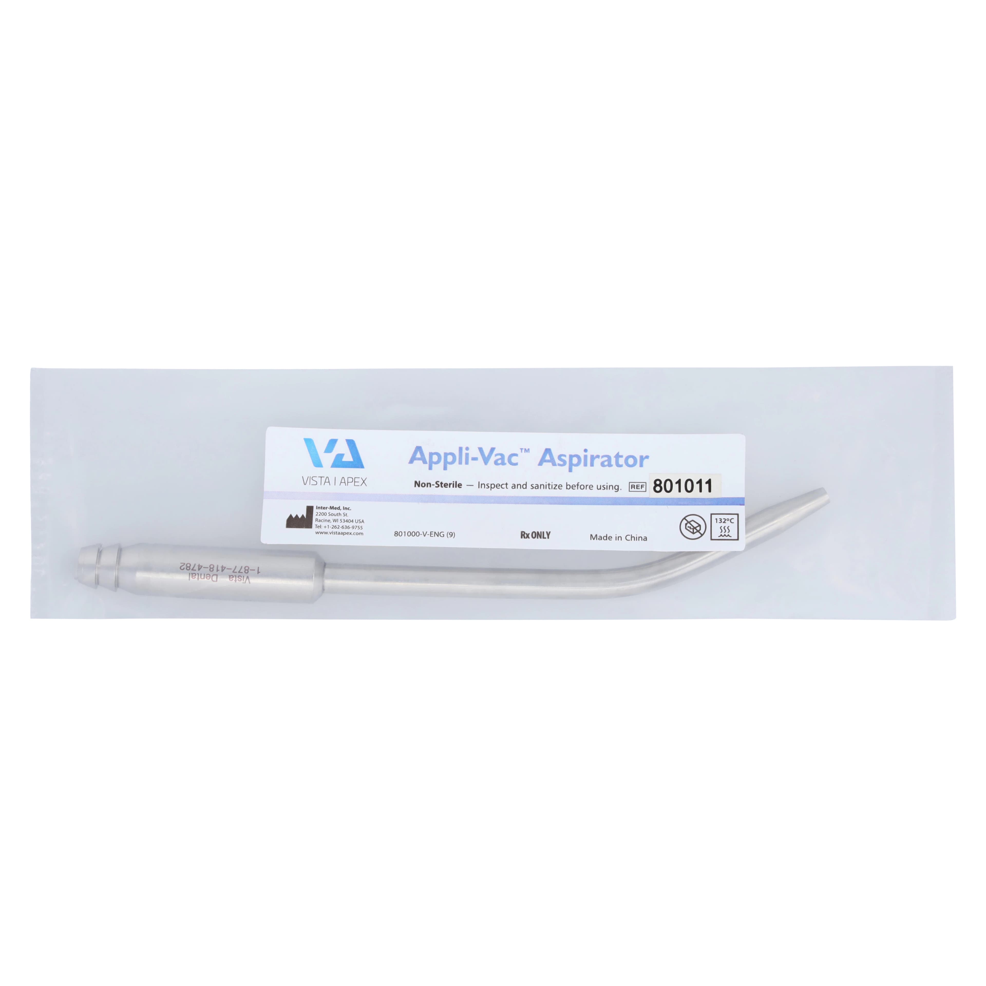 Vista Apex Appli-Vac Surgical Aspirator Tip, 3.0mm Opening, 1/4" Diameter, 6" Length, Style 46P3A, #801011 - Surgical Aspirator 3.0mm (Equivalent to 46P3A) - Image 1