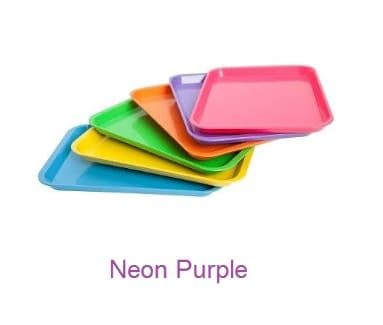 Plasdent Set-Up Plastic Flat Tray, Size B, Neon Purple, 13-1/2" x 9-5/8" x 7/8", Autoclavable, 1/Pk, 300BFS-10 - Set-Up Plastic Flat Trays, # B, Purple, 1/Pk, 300BFS-10 - Image 1