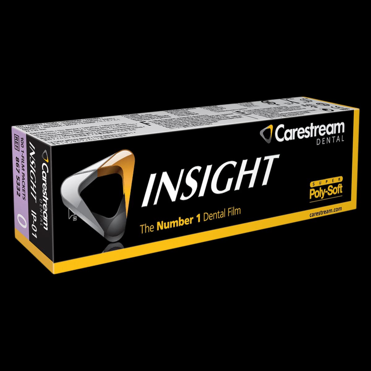 Carestream Insight IP-01 Intraoral Dental Film, Size 0, F-Speed, Single Film Super Poly-Soft Packets, 100/Pk, 8675332 - Insight Film IP-01 PolySoft, # 0, 100/Pk, 8675332 - Image 1