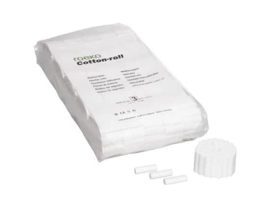 Coltene Roeko Size #2 Cotton Rolls, 1-1/2" x 3/8", Highly Absorbent, Soft & Smooth, Non-Sterile, Bag of 1000, 104012 - Coltene - Roeko Size #2 Cotton Rolls, 1-1/2" x 3/8", Highly absorben, Soft & smooth, Bag, 104012 - Image 1