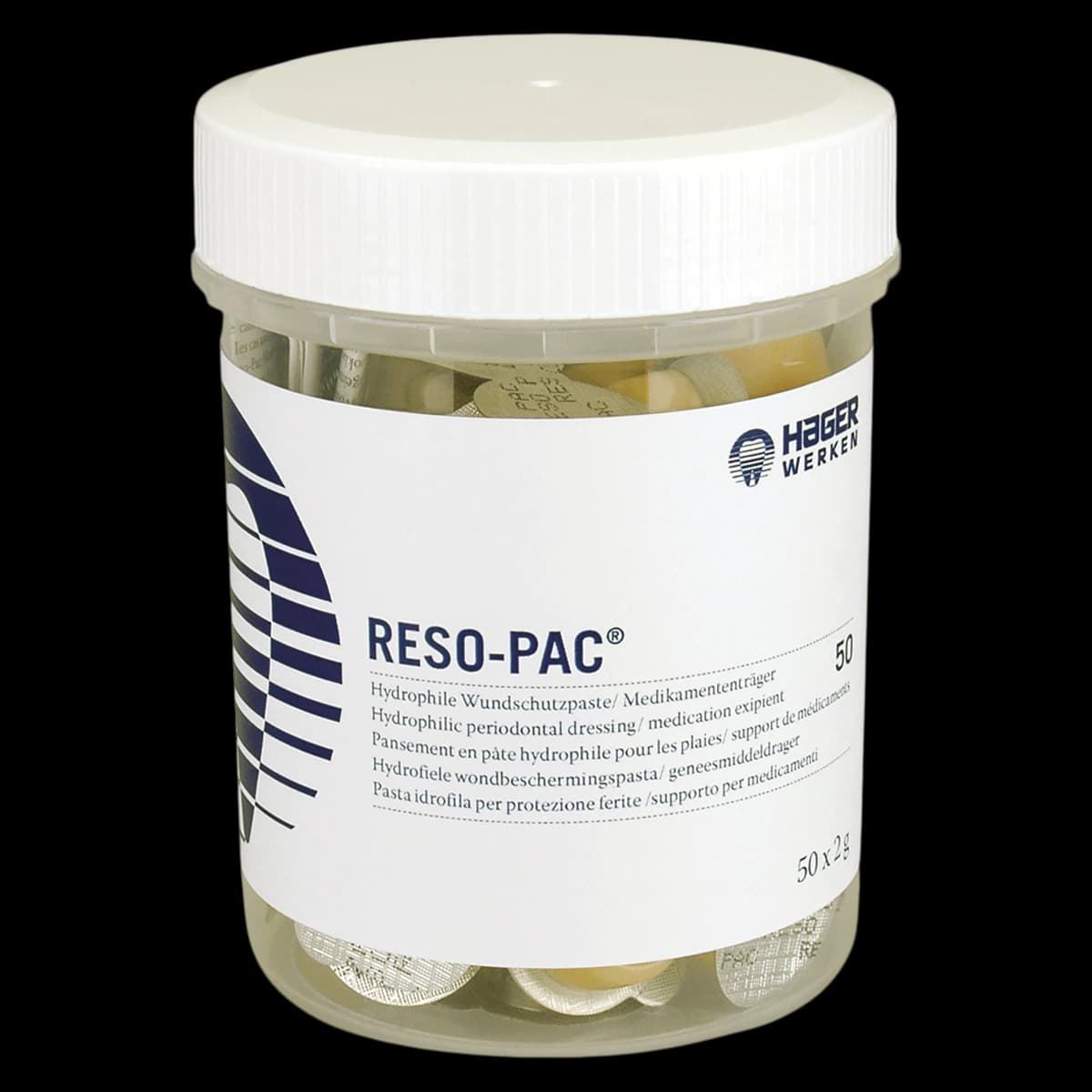 Hager Reso-Pac Uni-Dose Hydrophilic Periodontal Dressing, 2 g Cups, 50/Package, 155019 - Hager - Reso-Pac Uni-Dose (2 G Cups) Periodontist Pack - Image 1