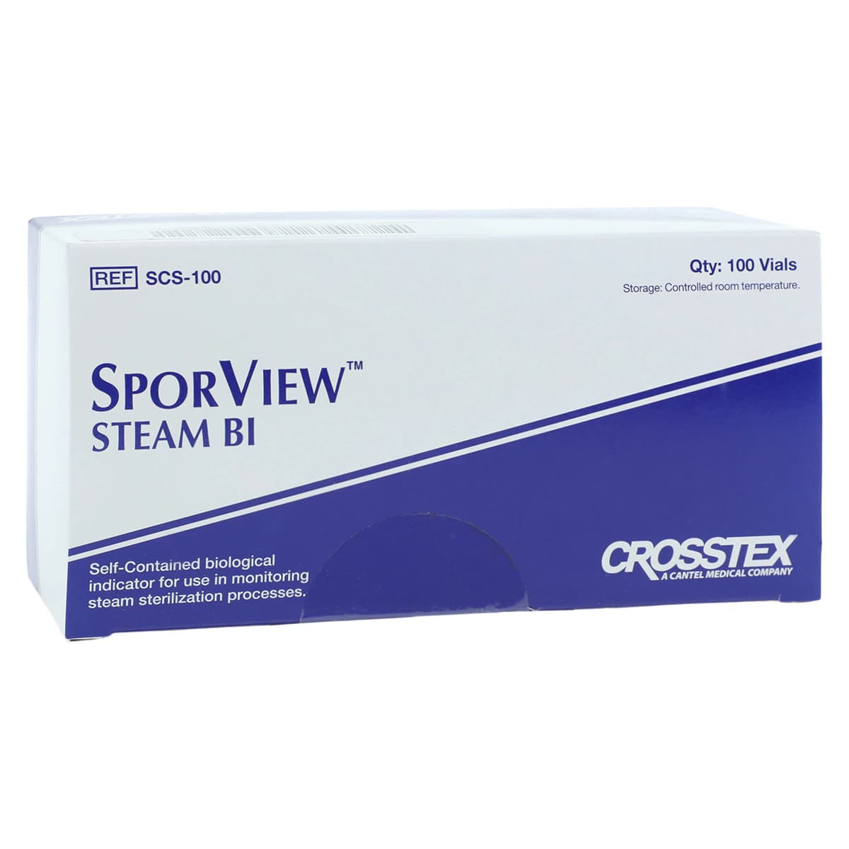 Crosstex SporView Self-Contained Steam Biological Indicators, 24-Hour, 100/Box, SCS-100 - CROSSTEX SPORVIEW SELF-CONTAINED STEAM BIOLOGICAL INDICATOR, SCS-100 - Image 1