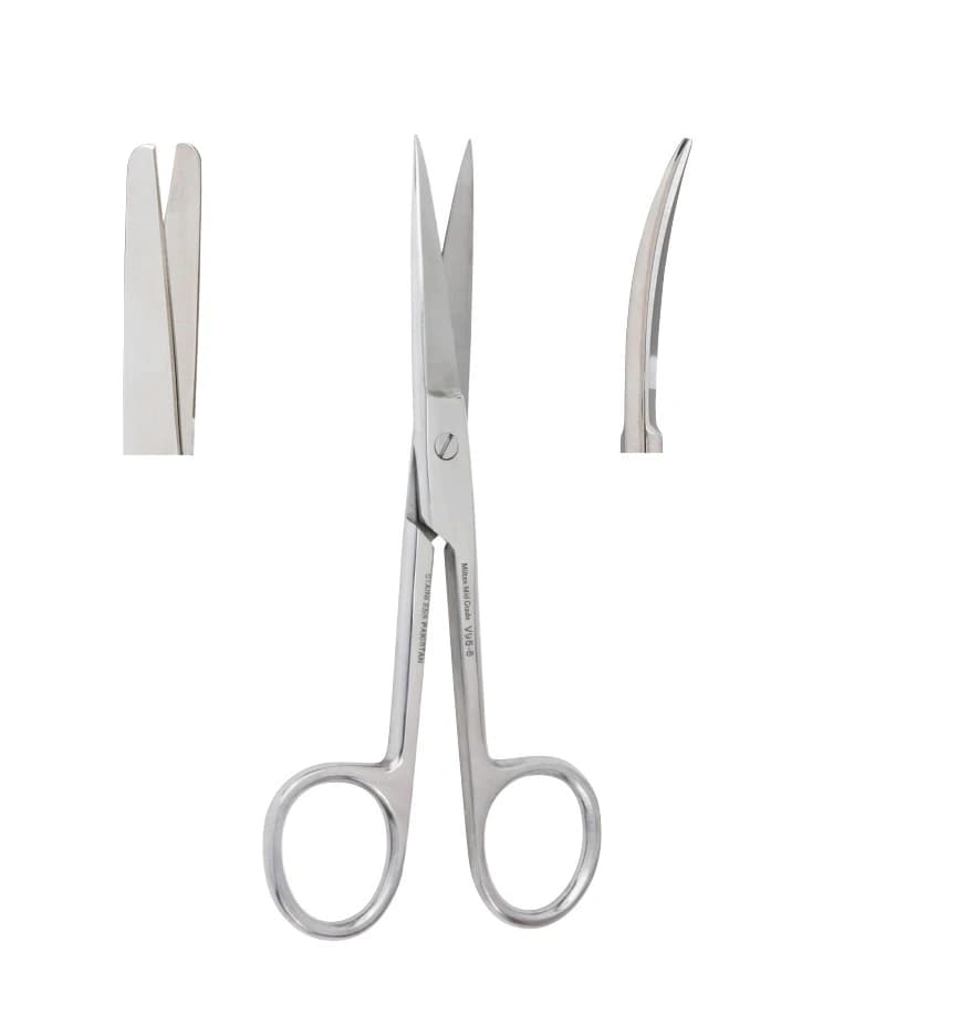 Vantage Operating Scissors, 5-1/2" Curved, Stainless Steel, Blunt/Blunt, Each - OR Scissors, 5-1/2, Cvd, B/B - Image 1