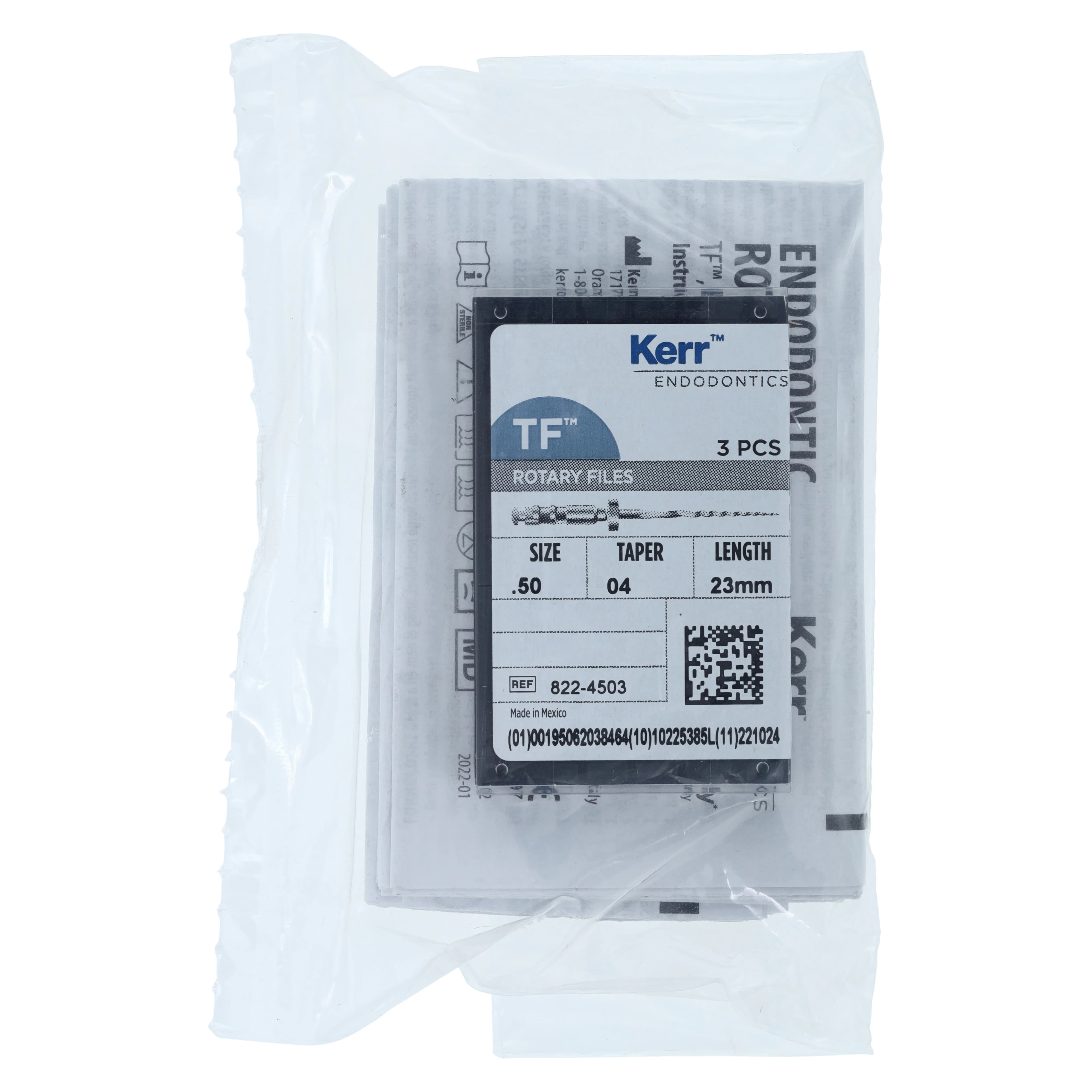 Kerr TF Twisted Files Rotary NiTi File, .04 Taper, #50, 23mm, Yellow, 3/Pk, 822-4503 - TWISTED FILE .04 23MM .50 TIP PK 3 NITI - Image 1