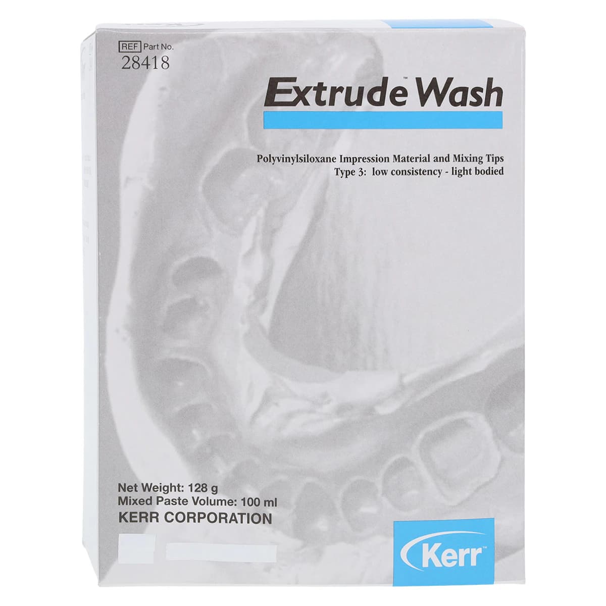 Kerr Extrude VPS Impression Material, Light Body Wash, Blue, 50 mL Cartridges, 2/Pk, 28418 - Extrude® VPS Impression Material - Light Body Wash - Blue - Image 1