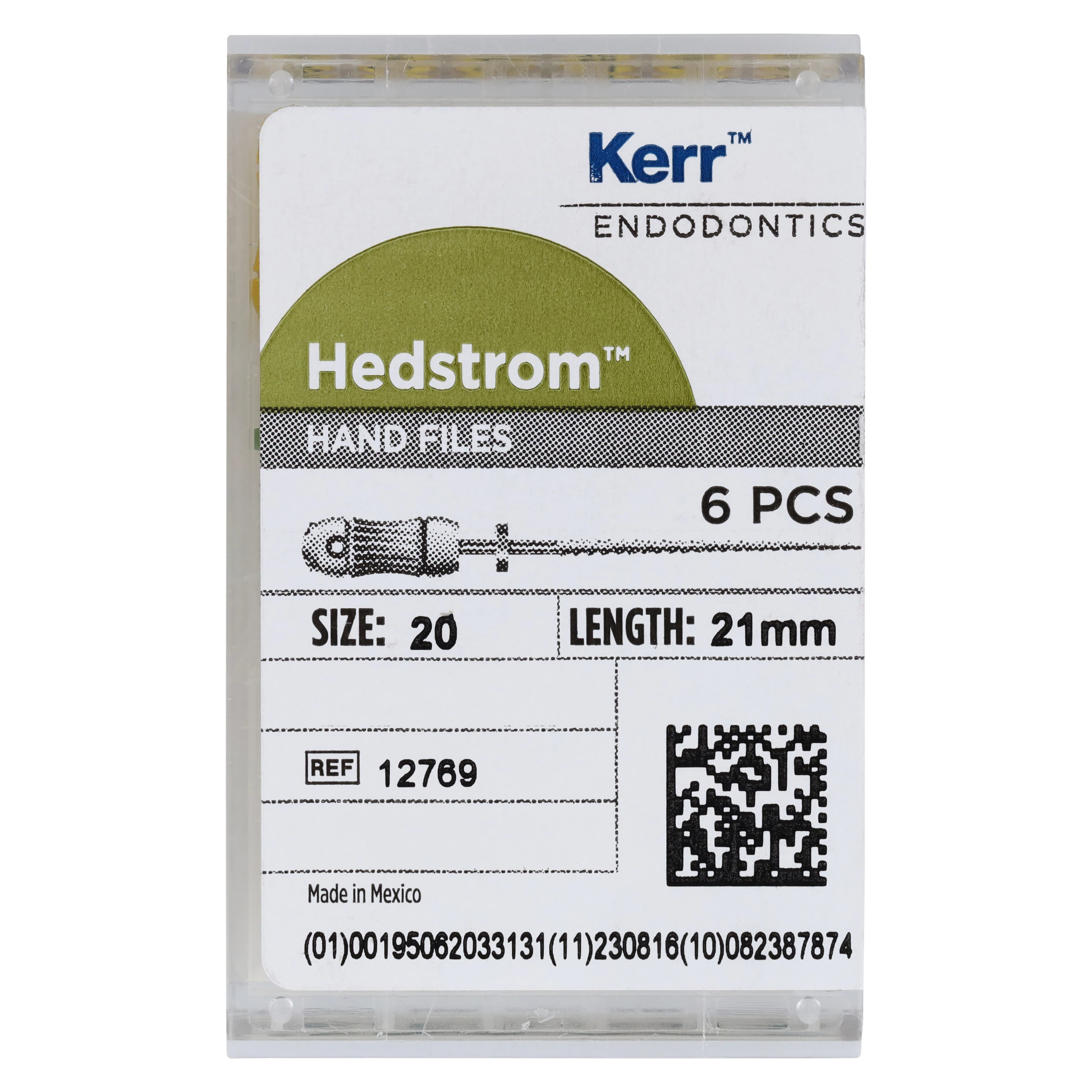 Sybron Endo Hedstrom Files, Stainless Steel, 21 mm, #20, Yellow, 6/Pk, 12769 - Sybron Endo, Hedstrom Files, Stainless Steel, 21 mm, # 20, Yellow, 6/Pk, 12769 - Image 1
