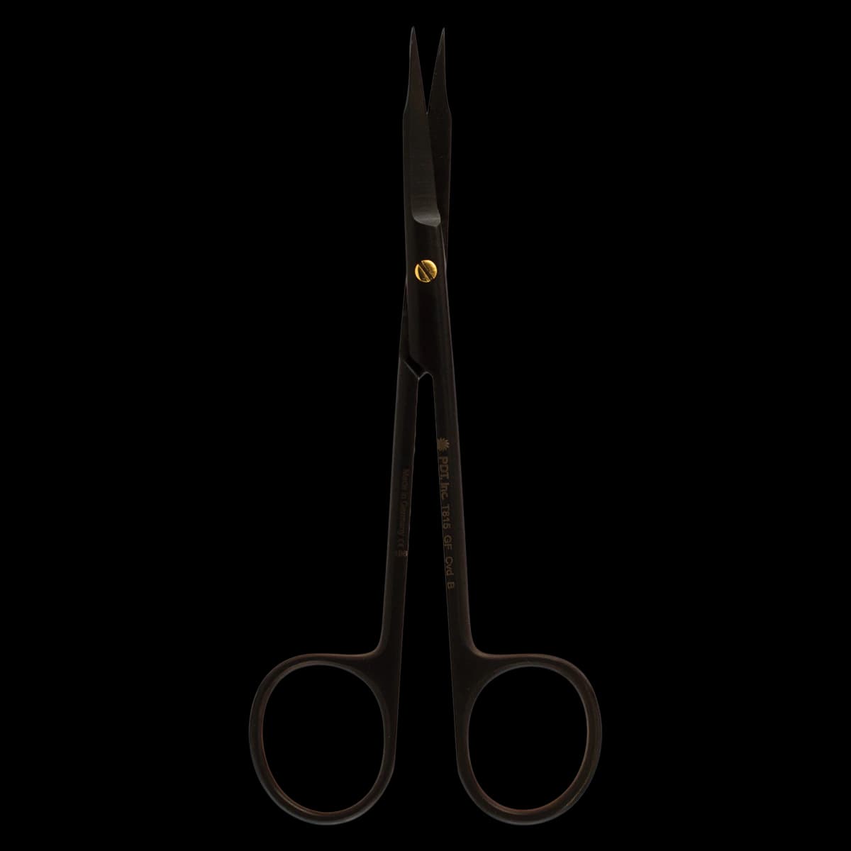 Goldman-Fox Curved Scissors, Black Ceramic Coated, 12.5 cm, T815 - Scissors Goldman-Fox curved 12.5 Black - Image 1
