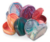 Practicon Designer Marbled-Color Retainer Case, 7/8" Deep, Non-Vented, Assorted Colors, 24/Pack, 70-86011 - Marbled-Color Retainer Case 7/8" Deep Pack of 24 - Image 1