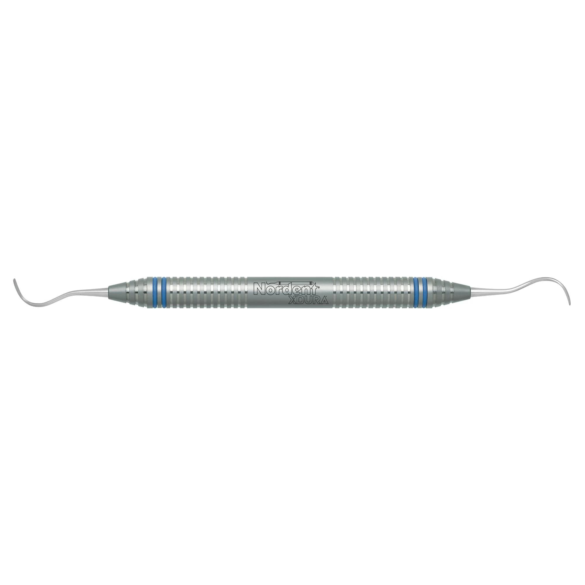 Nordent XDURA Universal Curette, Double-Ended, McCall #17S-18S, DuraLite ColorRings Handle, Stainless Steel, Each - XDURA® Universal Curettes - McCall #17S-18S - DuraLite® ColorRings - Image 1