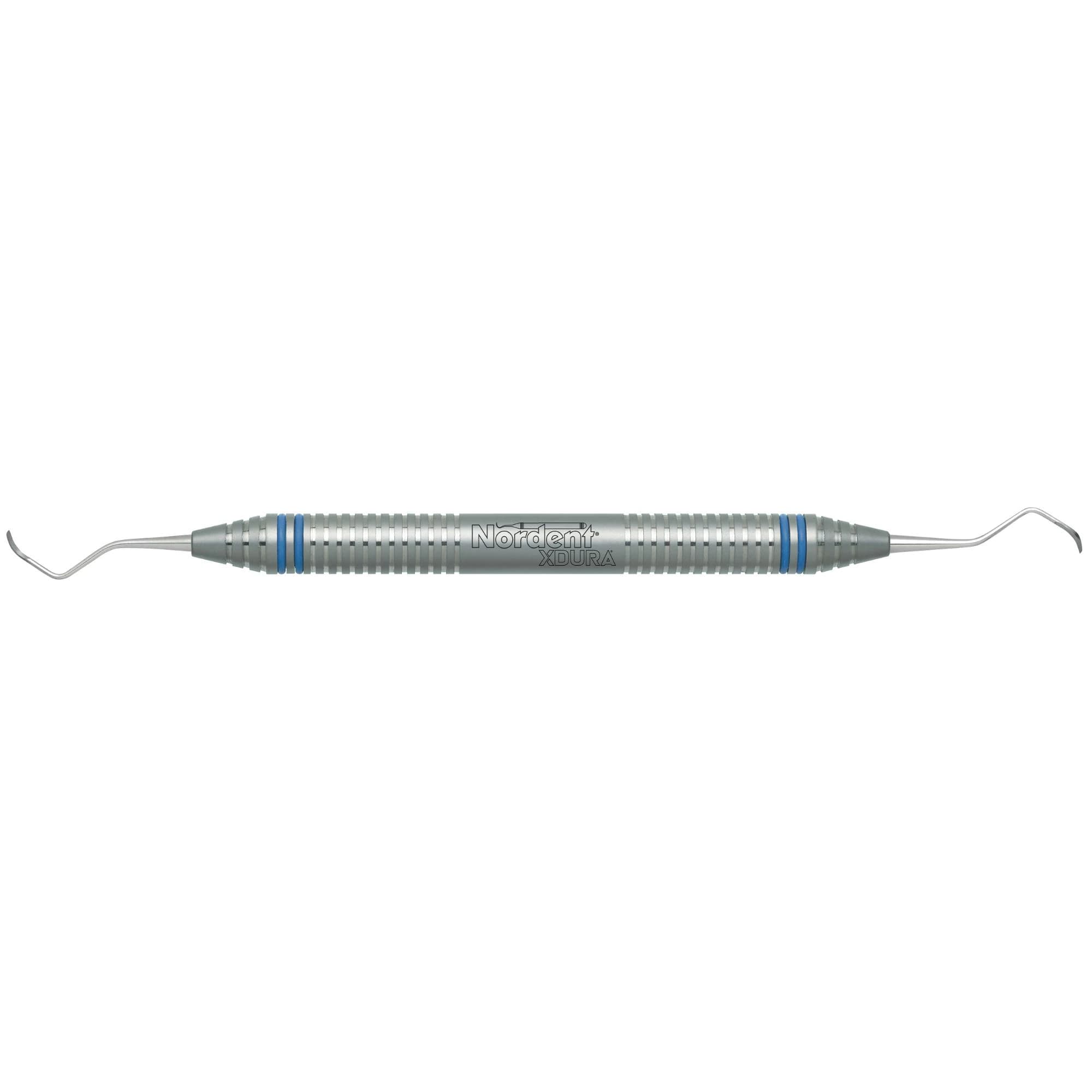 #13-14 McCall XDURA® Curette, Double-Ended, DuraLite® ColorRings™ Handle, Nordent - #13-14 McCall XDURA® Curette DE DuraLite® ColorRings Handle - Image 1