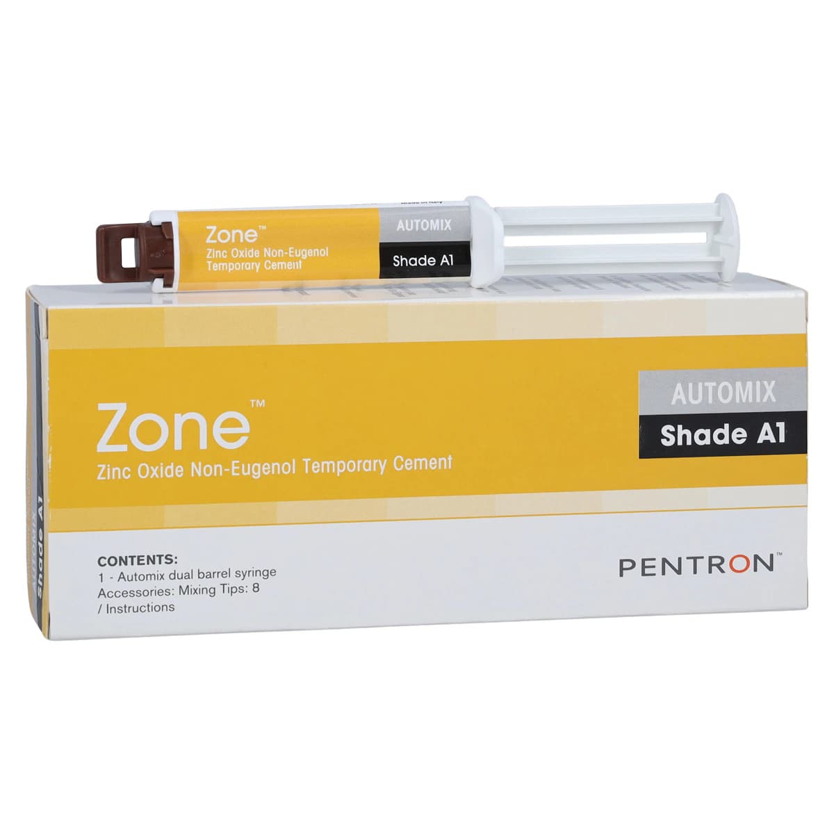 Zone Temporary Cement Automix Syringe, Shade A1, 4g, 27046DX - Zone Temporary Cement Automix Syringe - Image 1