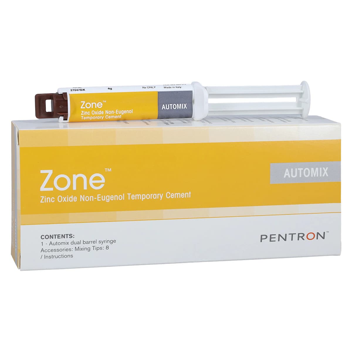 Zone Temporary Cement Automix Syringe, 4 g, Regular Shade, 27047DX - Zone Temporary Cement Automix Syringe - Image 1