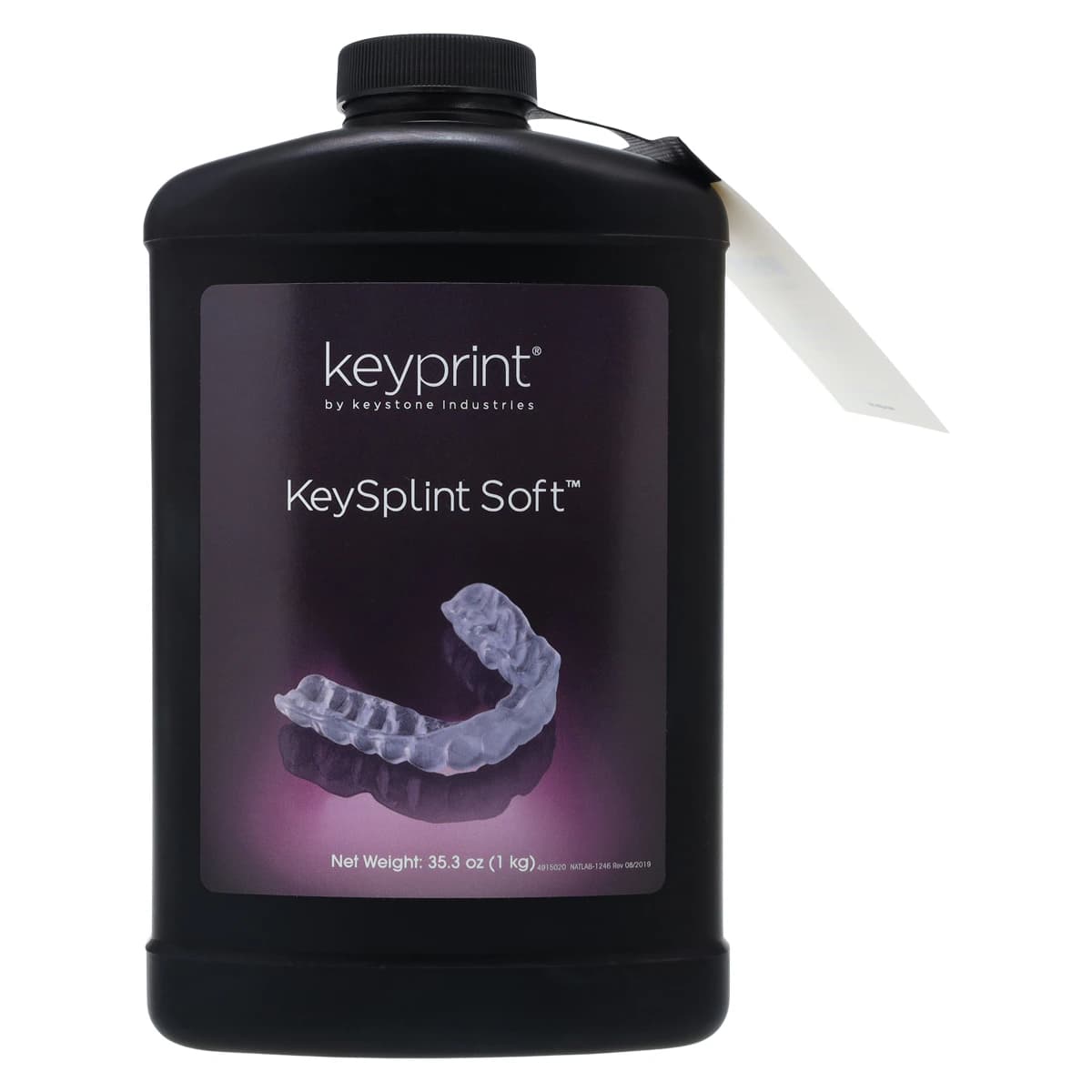 KeyPrint KeySplint Soft 3D Printing Resin, Light Violet Translucent, 1 kg Bottle, 4220005 - KeySplint Soft 1kg, 4220005 - Image 1