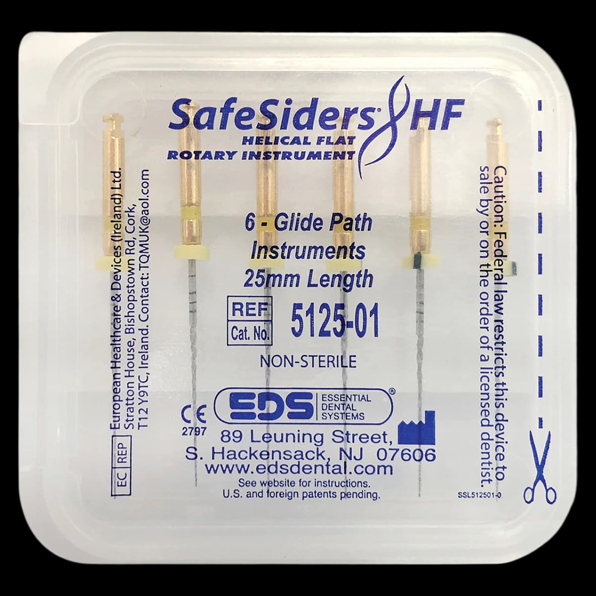 SafeSider HF Rotary Glidepath Instrument, 25 mm, Size #20, 0.02 Taper, Nickel Titanium, 6/Pk, 5125-01 - SafeSider HF Rotary Glidepath Instrument 25 mm #20 6/Pk, 5125-01 - Image 1