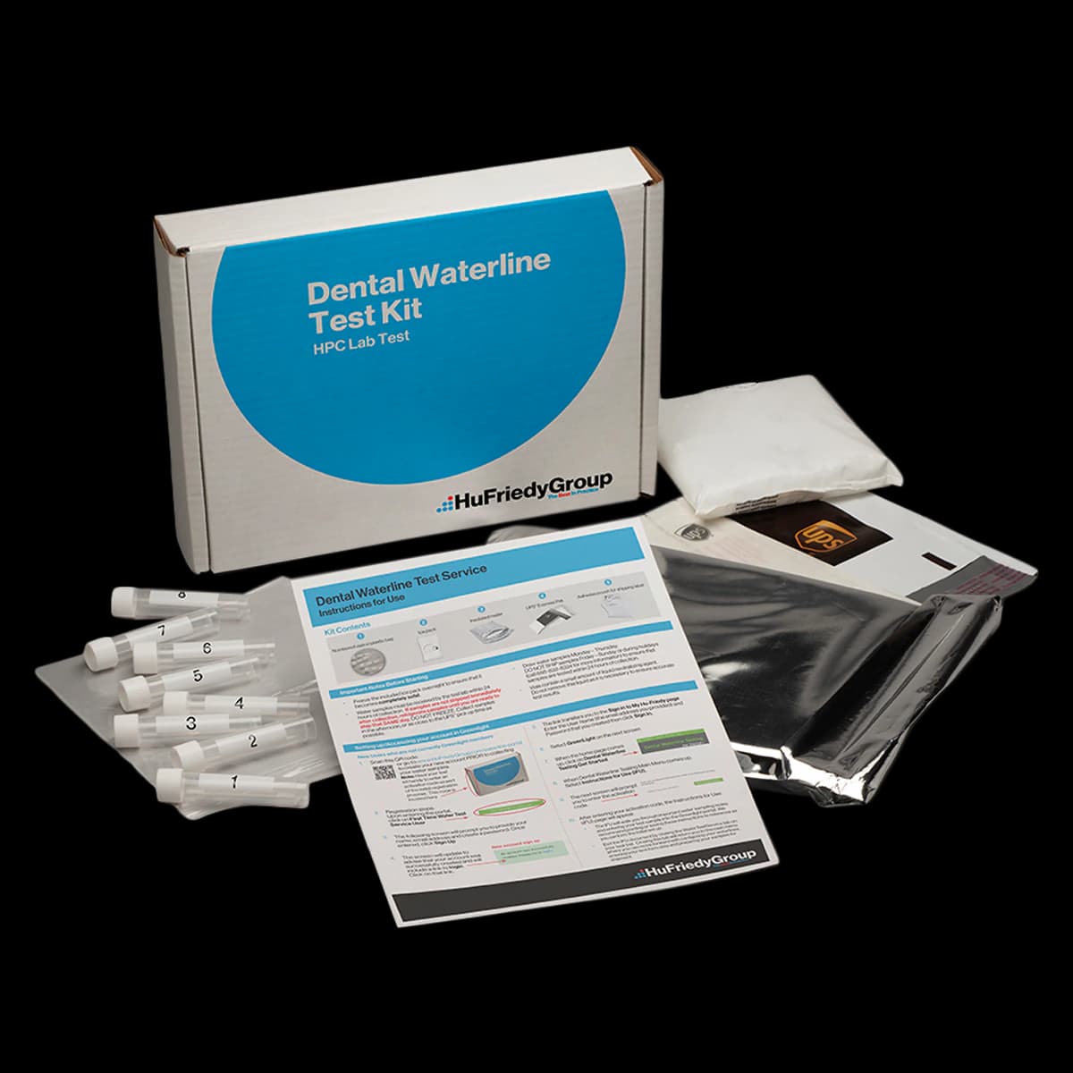 Hu-Friedy Dental Waterline Test Kit, HPC Lab Test, 8 Vials, IMS-2008 - Waterline Test Kit - Image 1