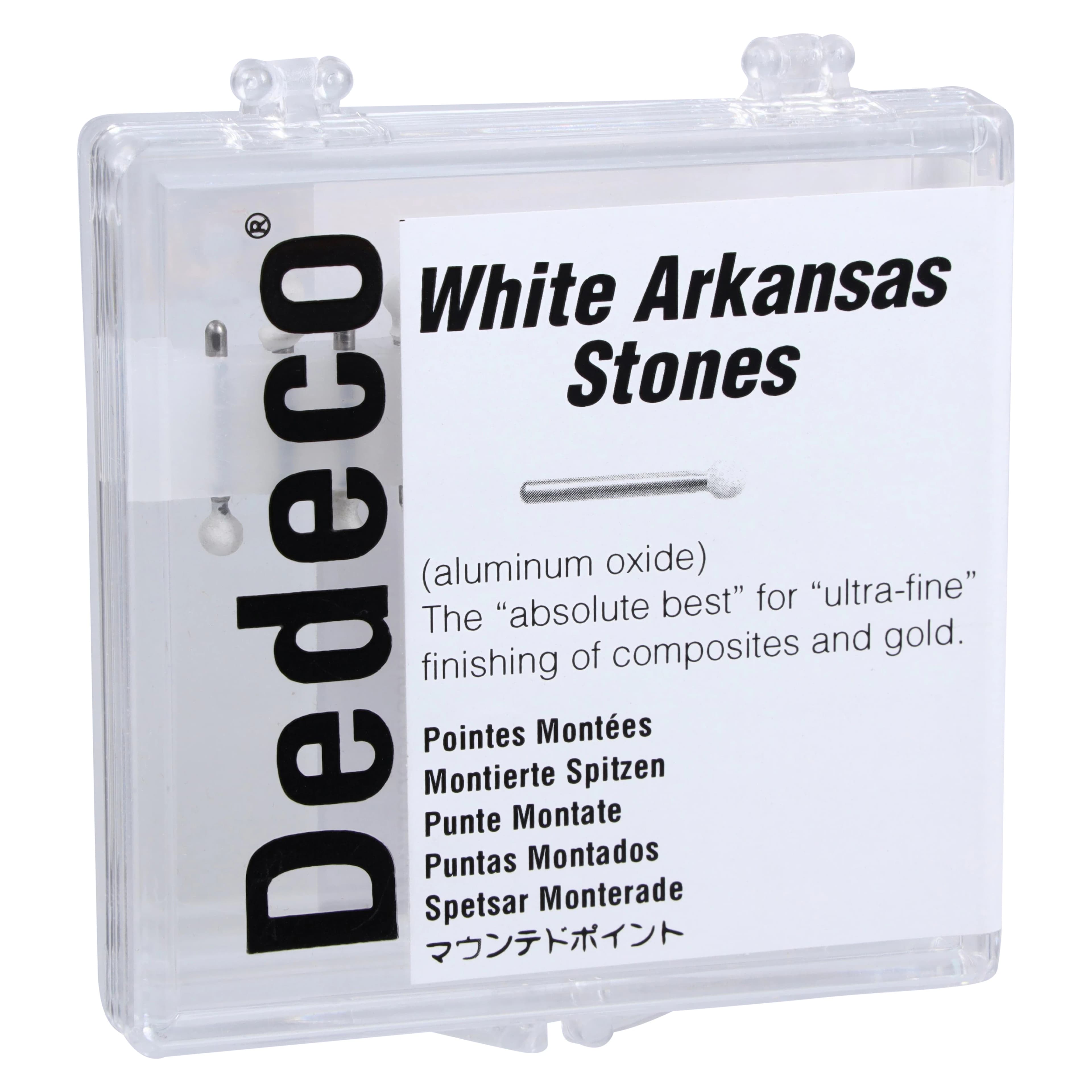Dedeco White Arkansas Aluminum Oxide Finishing Stones, FG, Round Shape No. 18 (RD1), 12/Pk, 4704 - Aluminum Oxide Arkansas Stones, FG, Round, No. 18 (RD1), White, 12/Pk, 4704 - Image 1