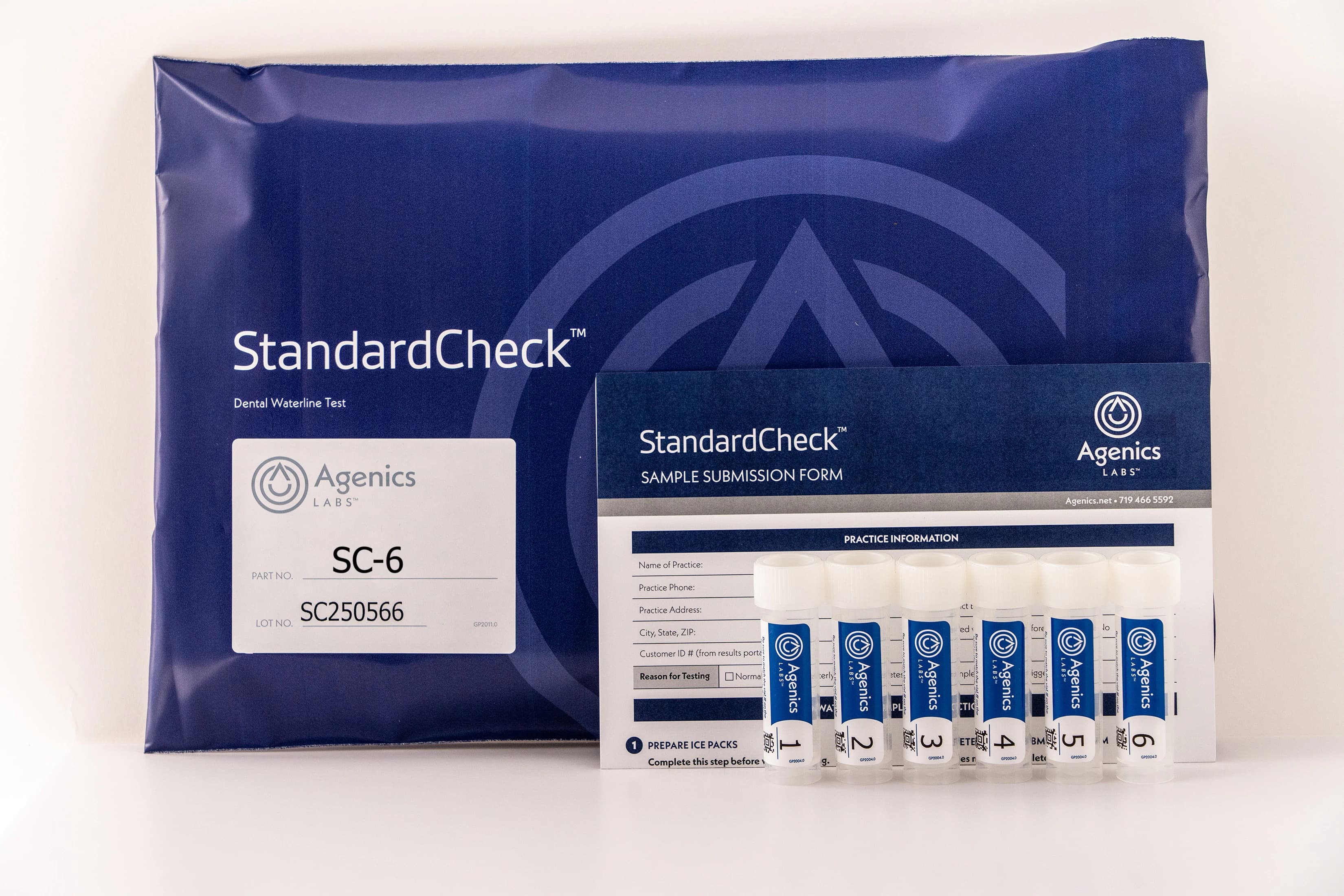 StandardCheck R2A Dental Unit Waterline Test Kit, 6 Vial Kit, SC-6 - StandardCheck R2A Dental Unit Waterline Test Kit 6 Vial Kits - Image 1